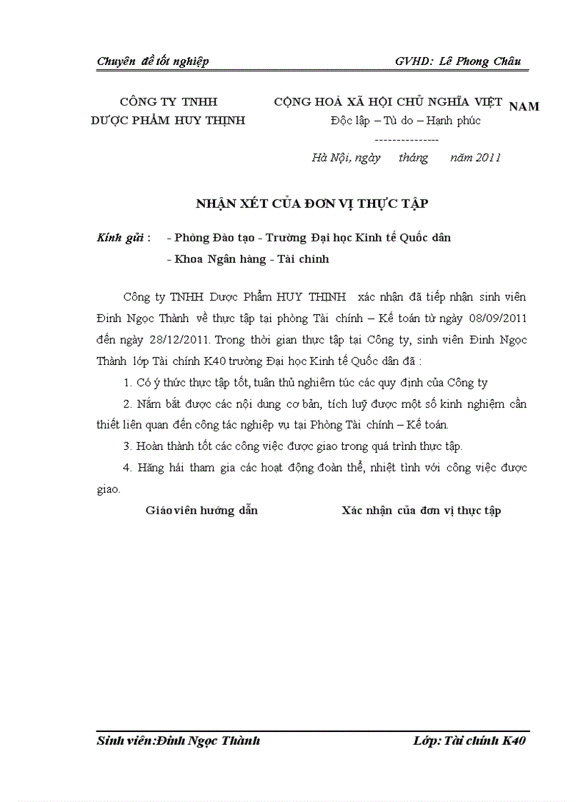 image for page Lợi nhuận và một số biện pháp tài chính nhằm tăng lợi nhuận tại Công ty TNHH Dược Phẩm HUY THỊNH
