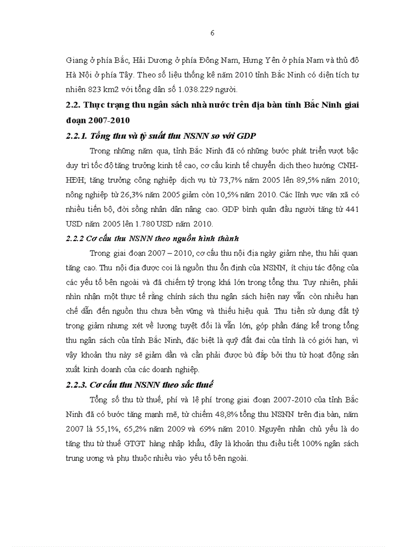 image for page Thực trạng thu ngân sách nhà nước trên địa bàn tỉnh Bắc Ninh giai đoạn 2007 2010