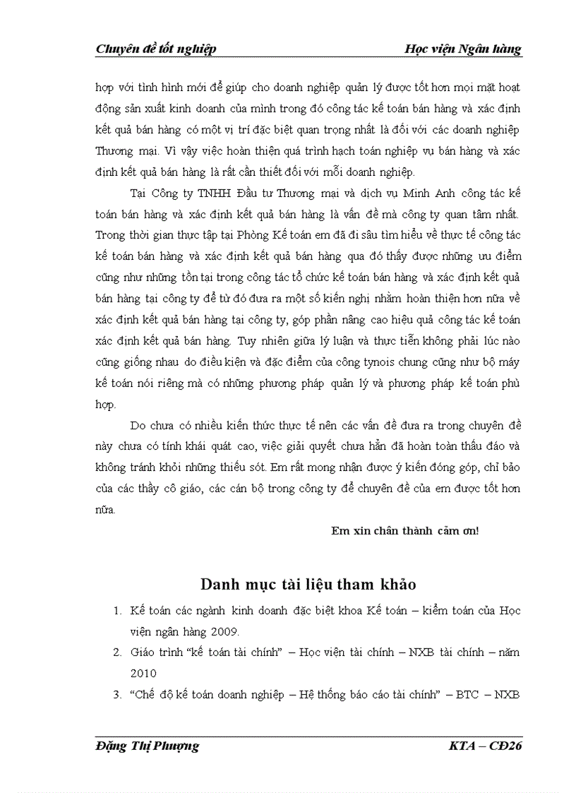 image for page Kế toán bán hàng và xác định kết quả bán hàng tại công ty TNHH Đầu tư Thương mại và dịch vụ Minh Anh