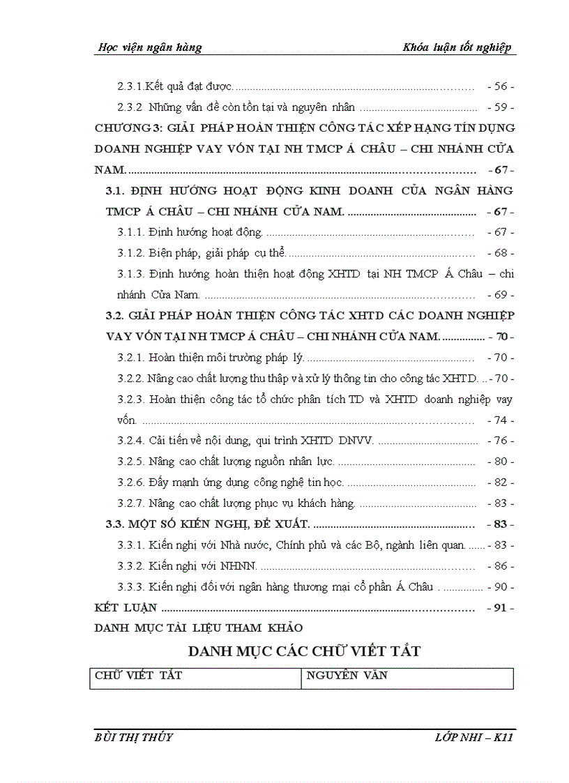 image for page Giải pháp hoàn thiện công tác xếp hạng tín dụng doanh nghiệp vay vốn tại Ngân hàng thương mại cổ phần Á Châu Chi nhánh Cửa Nam