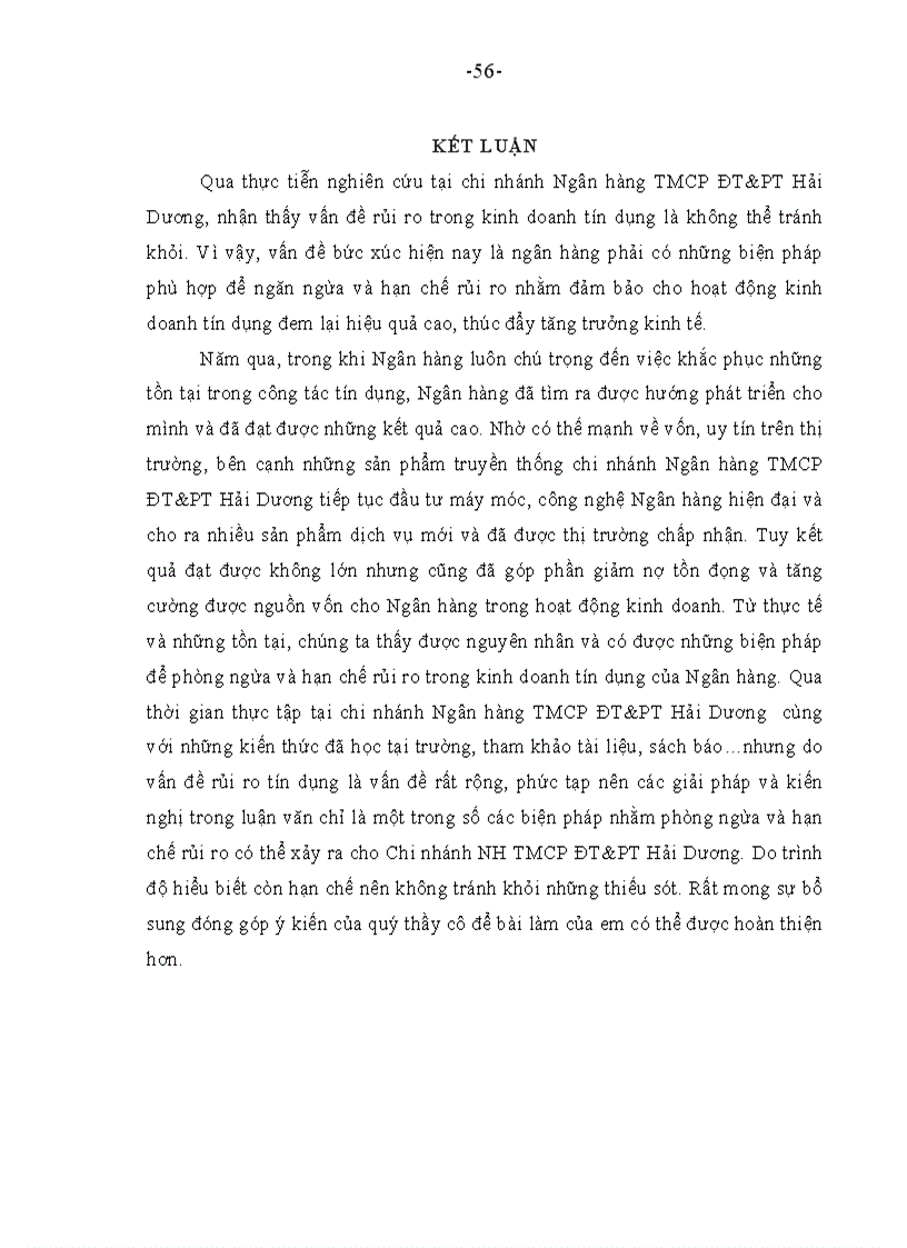 image for page Một số giải pháp phòng ngừa và hạn chế rủi ro tín dụng tại chi nhánh Ngân hàng Thương mại Cổ phần Đầu tư và Phát triển Việt Nam chi nhánh tỉnh Hải Dương