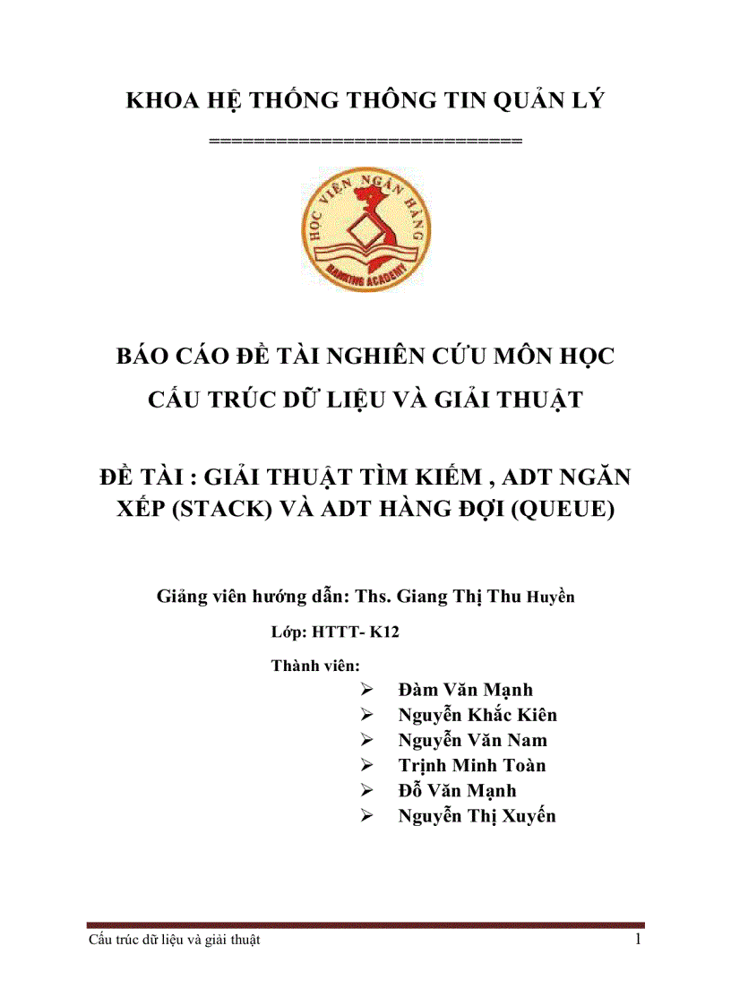 image for page Giải thuật tìm kiếm ADT ngăn xếp stack và ADT hàng đợi queue