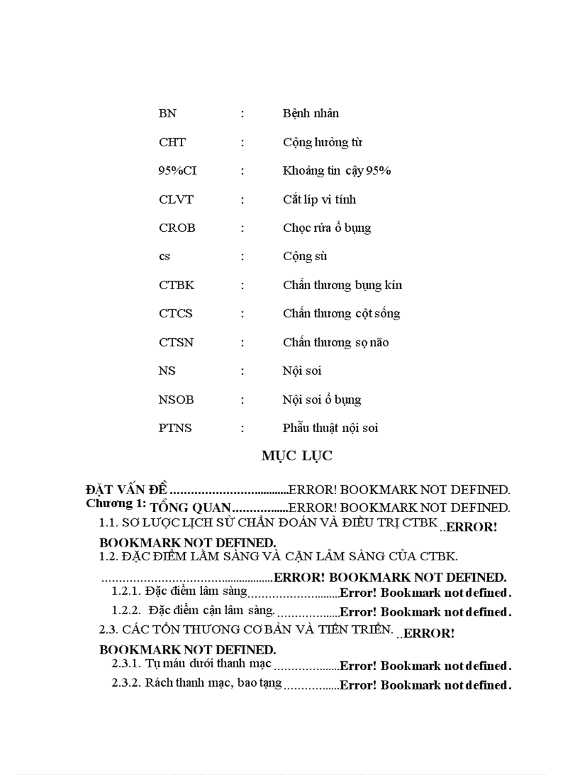 image for page Mô tả đặc điểm lâm sàng cận lâm sàng và tổn thương trong mổ của những bệnh nhân CTBK được điều trị bằng PTNS tại Bệnh viện Hữu Nghị Việt Đức từ 1 2010 6 2012