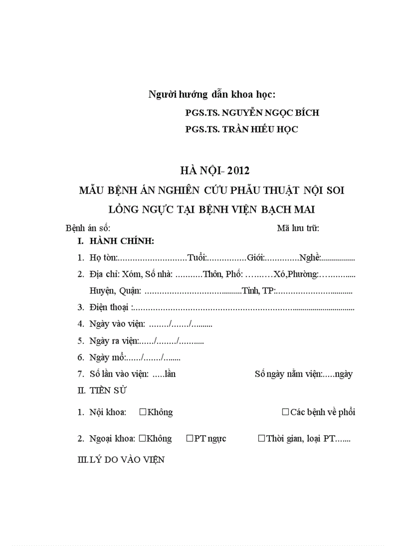 image for page Đánh giá kết quả phẫu thuật nội soi lồng ngực trong chấn thương ngực tại bệnh viện Bạch Mai