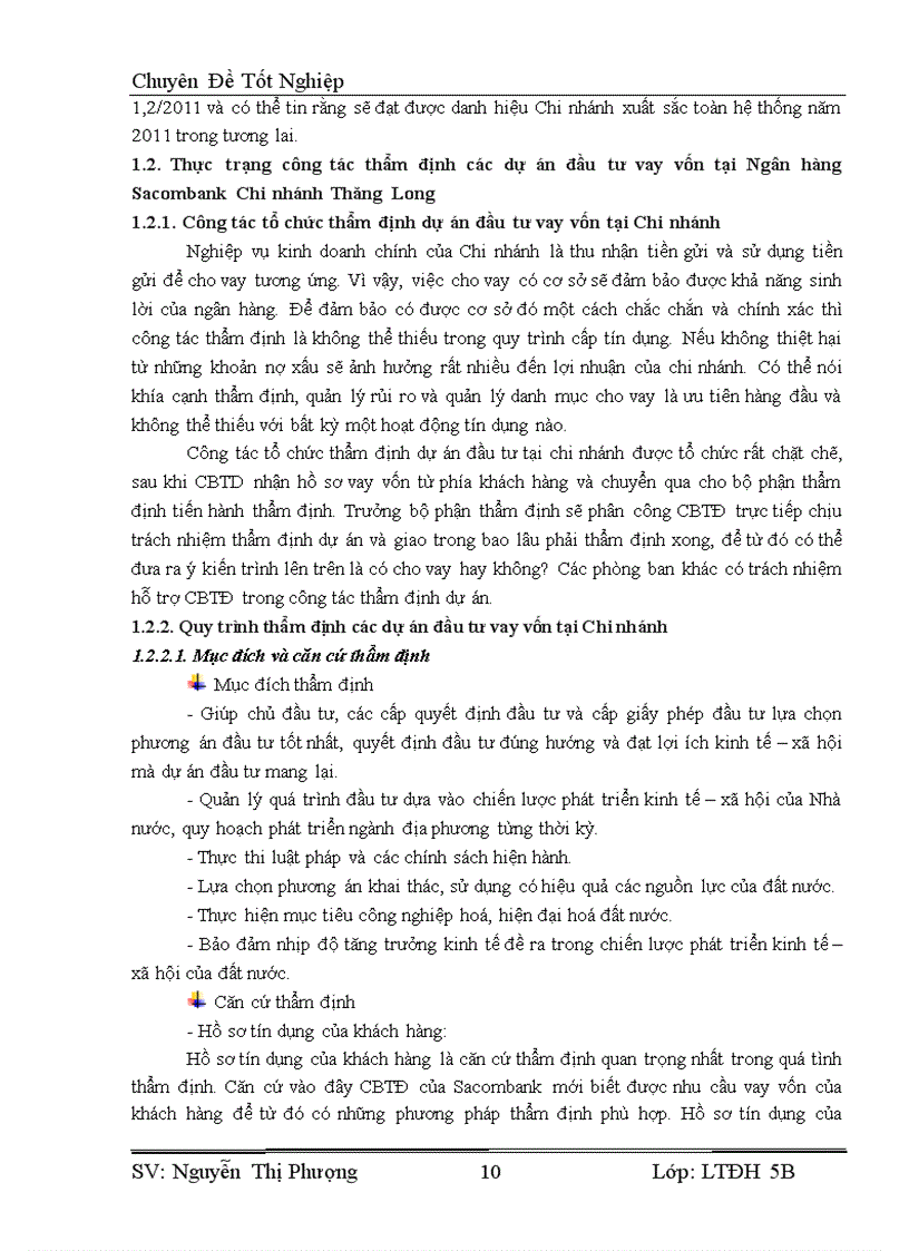 image for page Hoàn thiện công tác thẩm định dự án đầu tư vay vốn tại Ngân hàng Thương mại cổ phần Sài Gòn Thương Tín Sacombank chi nhánh Thăng Long