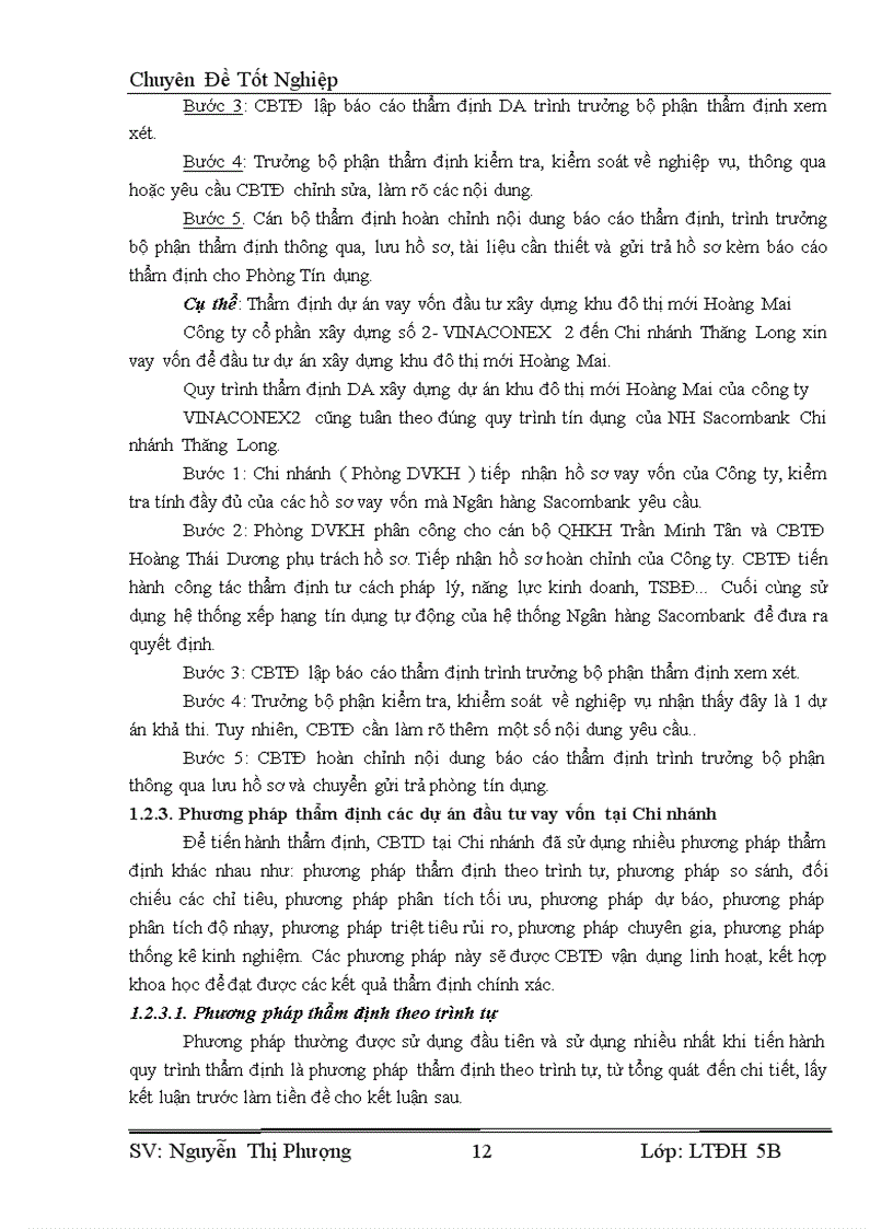 image for page Hoàn thiện công tác thẩm định dự án đầu tư vay vốn tại Ngân hàng Thương mại cổ phần Sài Gòn Thương Tín Sacombank chi nhánh Thăng Long