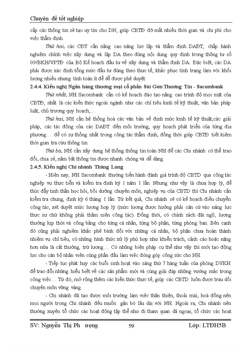 image for page Hoàn thiện công tác thẩm định dự án đầu tư vay vốn tại Ngân hàng Thương mại cổ phần Sài Gòn Thương Tín Sacombank chi nhánh Thăng Long