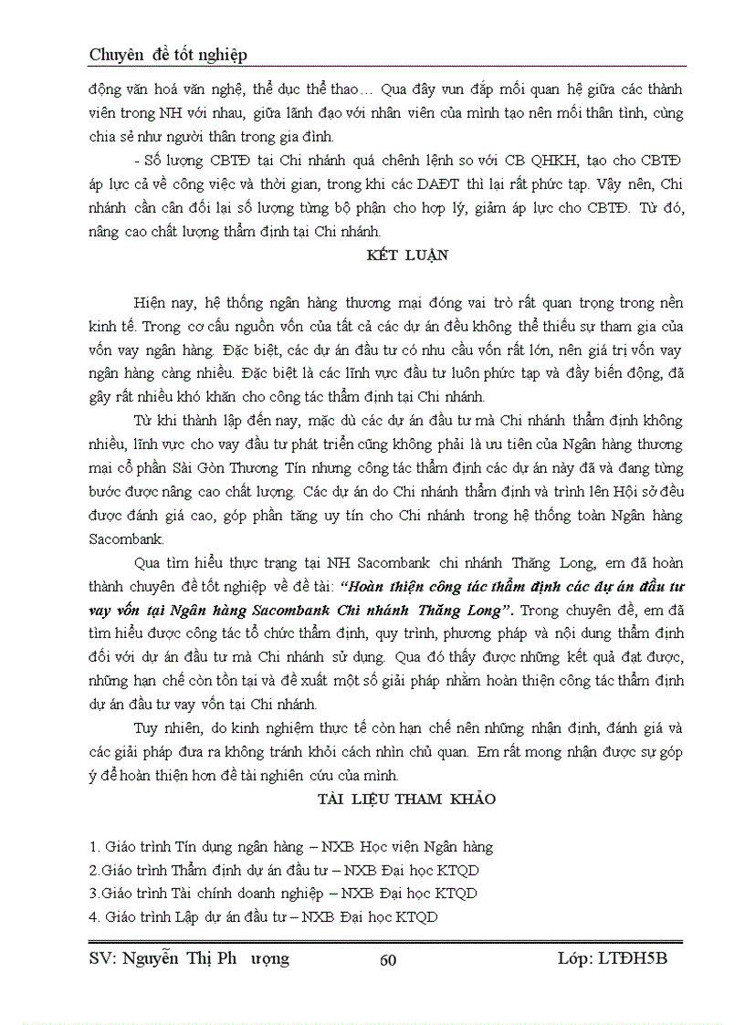 image for page Hoàn thiện công tác thẩm định dự án đầu tư vay vốn tại Ngân hàng Thương mại cổ phần Sài Gòn Thương Tín Sacombank chi nhánh Thăng Long