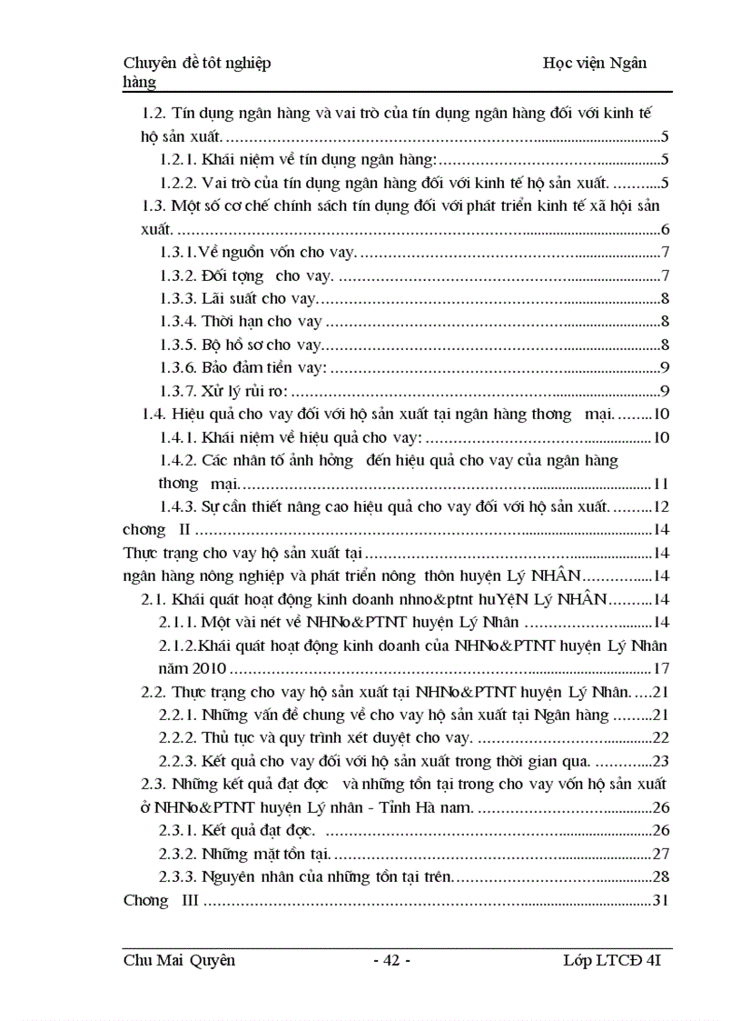 image for page Một số giải pháp nâng cao hiệu quả cho vay đối với hộ sản xuất ở Ngân hàng nông nghiệp huyện Lý Nhân tỉnh Hà Nam