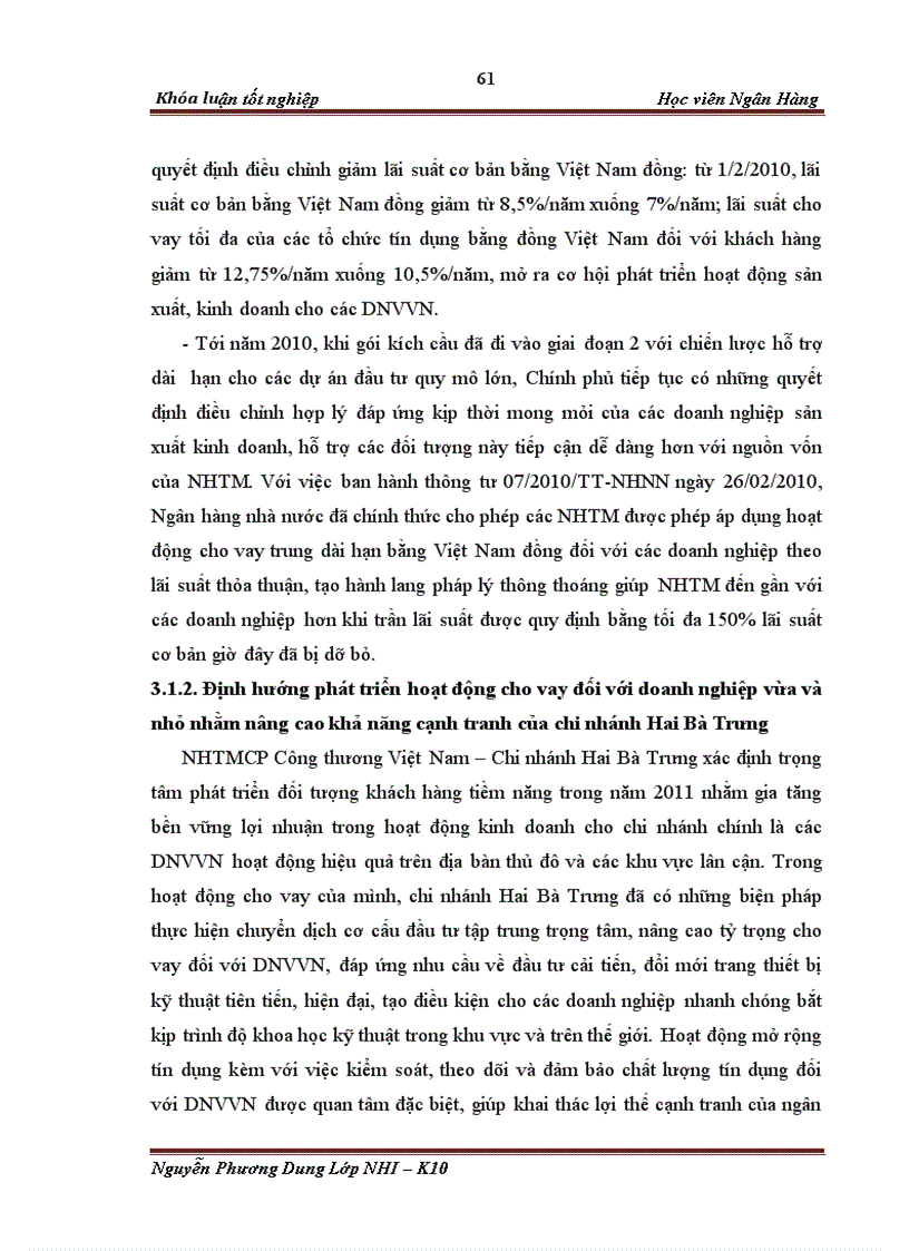 image for page Giải pháp mở rộng tín dụng đối với doanh nghiệp vừa và nhỏ của Ngân hàng thương mại cổ phần Công Thương Chi nhánh Đông Hà Nội