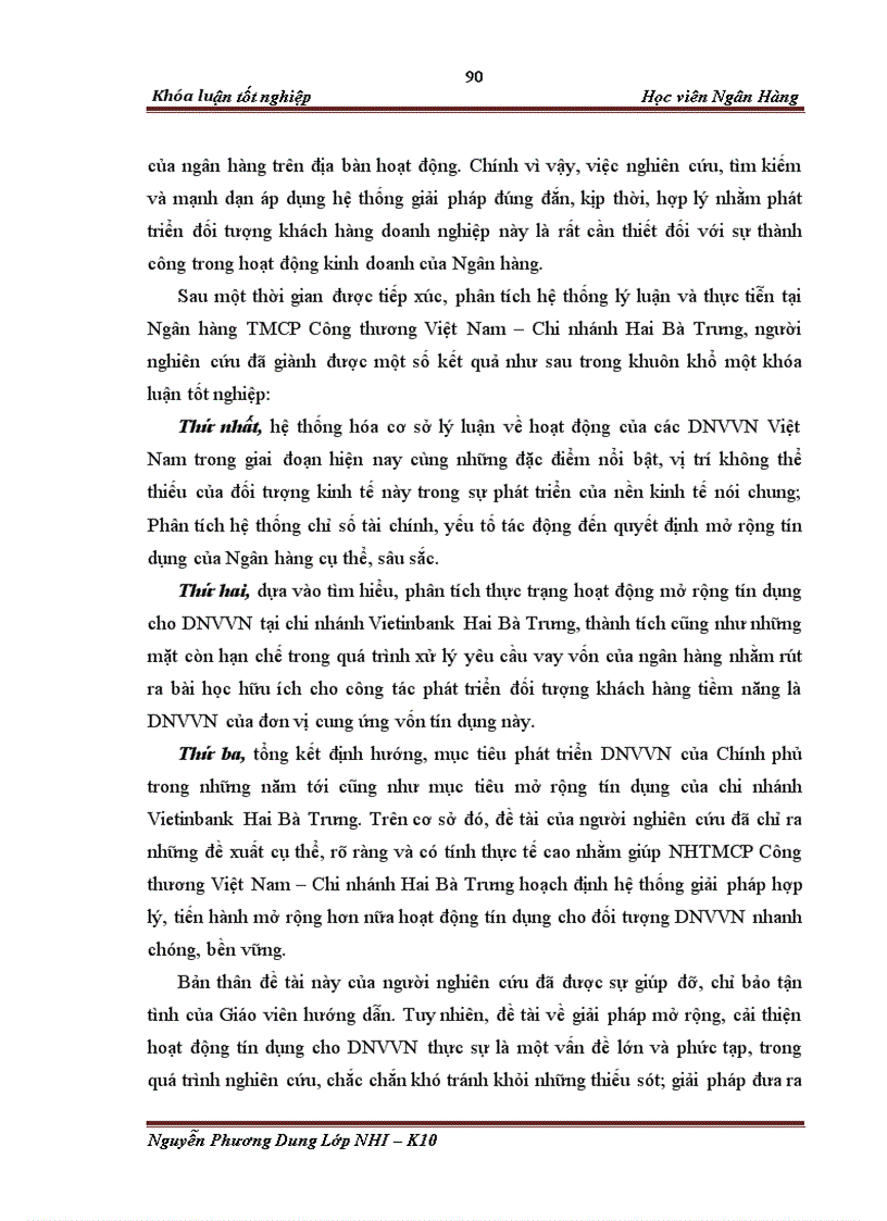 image for page Giải pháp mở rộng tín dụng đối với doanh nghiệp vừa và nhỏ của Ngân hàng thương mại cổ phần Công Thương Chi nhánh Đông Hà Nội