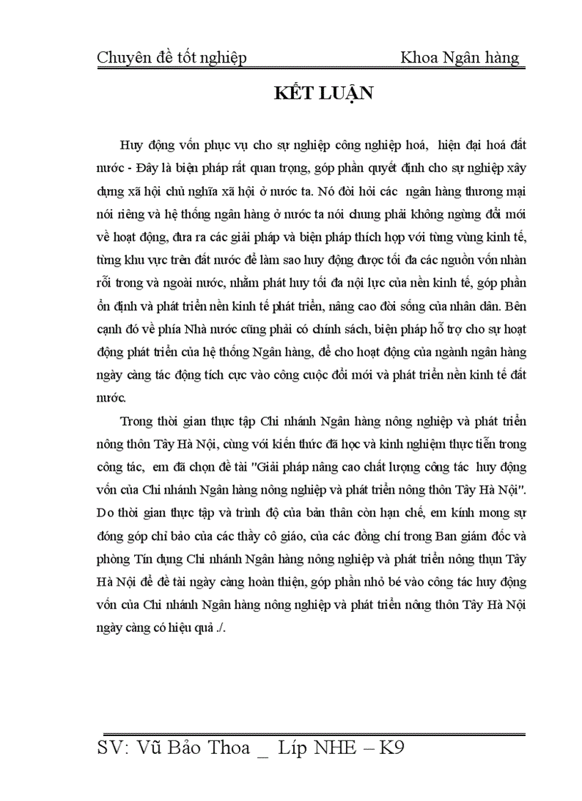 image for page Giải pháp nâng cao chất lượng công tác huy động vốn tại NHNo PTNT Tây Hà Nội