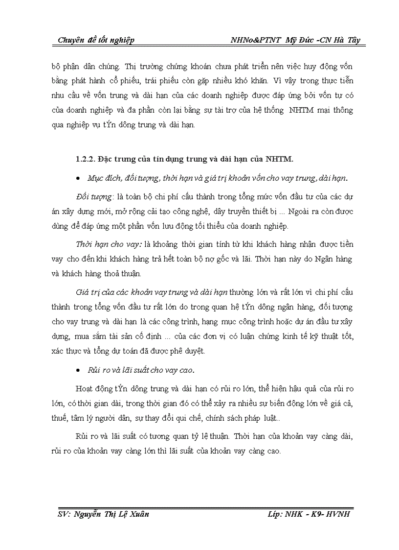 image for page Giải pháp nâng cao chất lượng tín dụng trung và dài hạn tại Chi nhánh NHNo PTNT Mỹ Đức