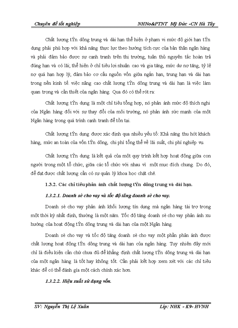image for page Giải pháp nâng cao chất lượng tín dụng trung và dài hạn tại Chi nhánh NHNo PTNT Mỹ Đức