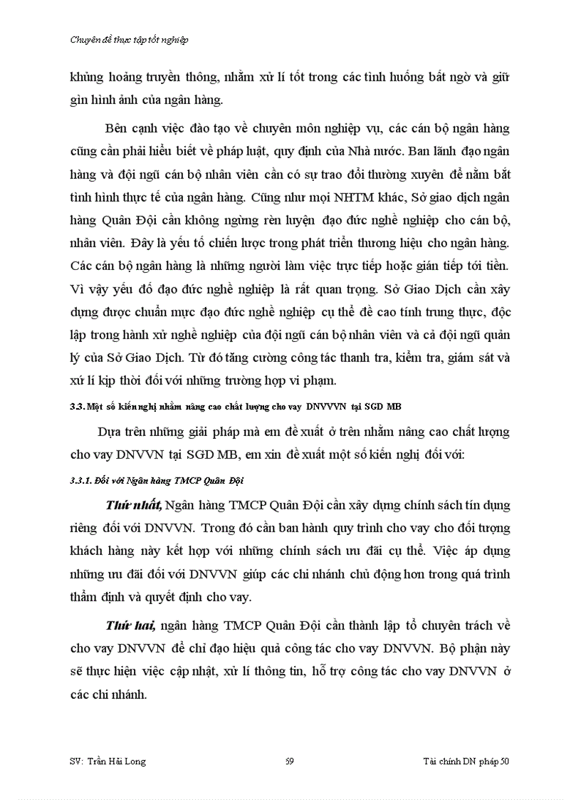 image for page Giải pháp nâng cao chất lượng cho vay đối với doanh nghiệp vừa và nhỏ tại Sở Giao Dịch Ngân hàng thương mại cổ phần Quân Đội