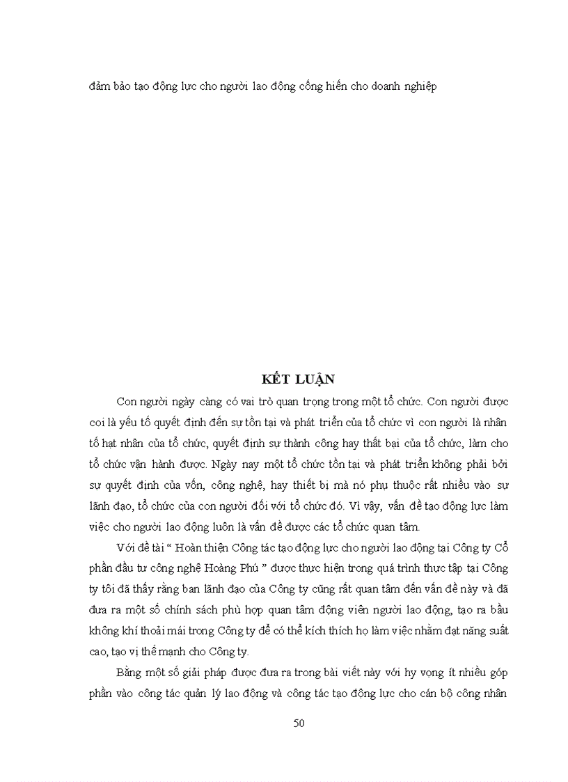 image for page Tạo động lực cho người lao động tại Công ty cổ phần đầu tư thương mại Hoàng Phú