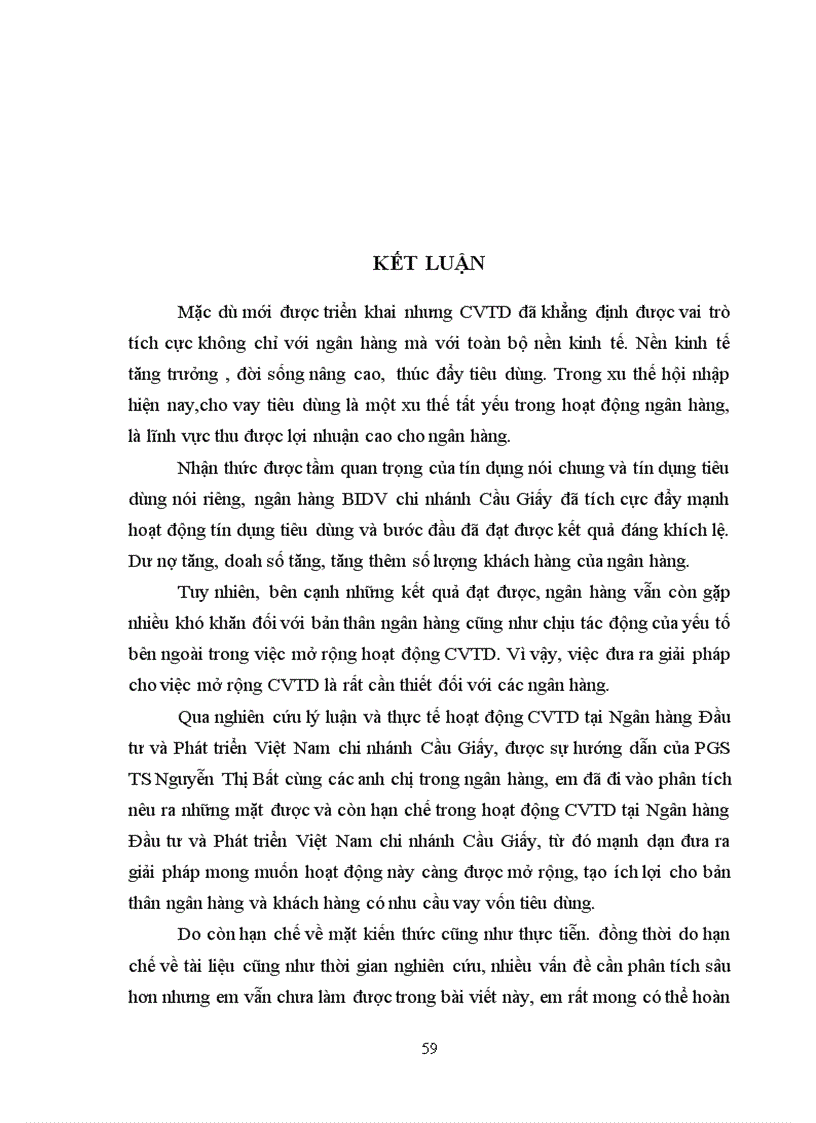 image for page Giải pháp mở rộng cho vay tiêu dùng của Ngân hàng Đầu tư và Phát triển Việt Nam Chi nhánh Cầu giấy