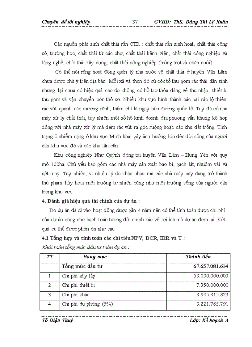 image for page Đánh giá hiệu quả của Dự án Xây dựng nhà máy xử lý rác thải sinh hoạt và công nghiệp khu vực Mỹ Hào Văn Lâm 1