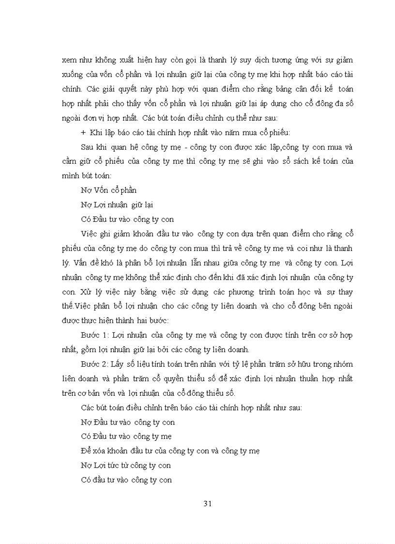 image for page Bàn về kế toán khoản đầu tư vào công ty con trên báo cáo tài chính hợp nhất