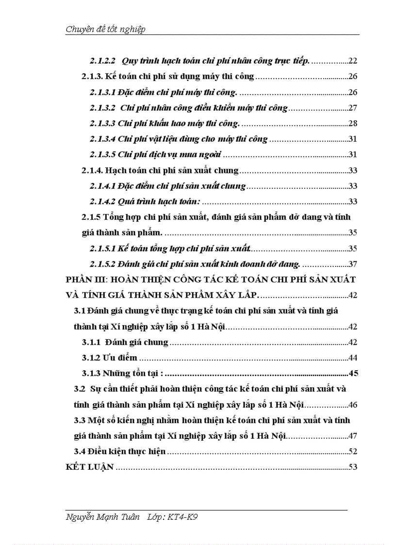 image for page Hoàn thiện hạch toán chi phí sản xuất và tính giá thành sản phẩm xây lắp tại Xí nghiệp xây lắp số 1 Hà Nội