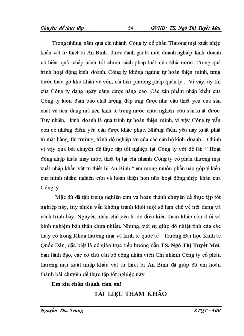 image for page Hoạt động nhập khẩu máy móc thiết bị tại chi nhánh Công ty Cổ phần thương mại xuất nhập khẩu vật tư thiết bị An Bình