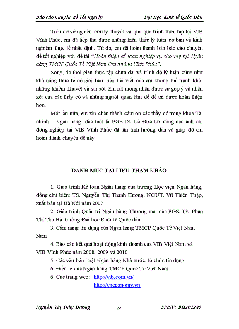 image for page Hoàn thiện kế toán nghiệp vụ cho vay tại Ngân hàng TMCP Quốc tế Việt Nam Chi nhánh Vĩnh Phúc VIB Vĩnh Phúc 1