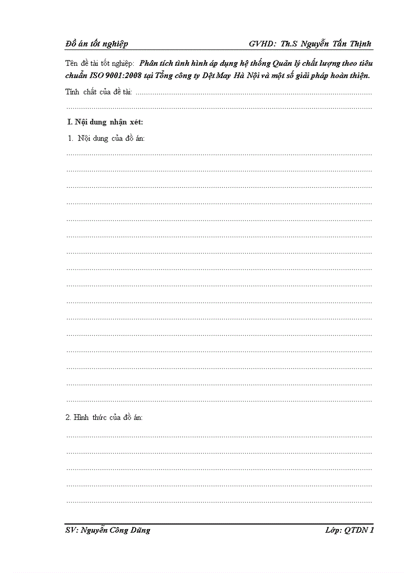 image for page Phân tích tình hình áp dụng hệ thống Quản lý chất lượng theo tiêu chuẩn ISO 9001 2008 tại Tổng công ty Dệt May Hà Nội và một số giải pháp hoàn thiện