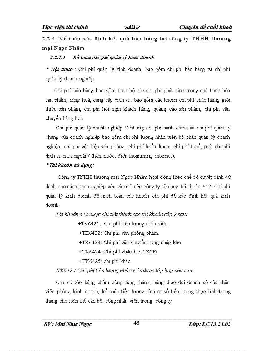 image for page Tổ chức công tác kế toán bán hàng và xác định kết quả bán hàng tại Công ty TNHH thương mại Ngọc Nhâm