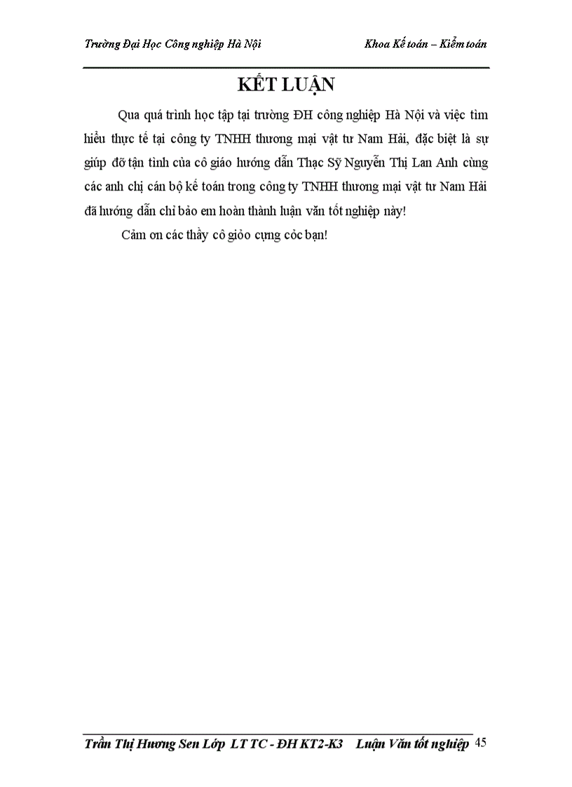 image for page Hoàn thiện kế toán bán hàng và xác định kết quả tại công ty TNHH thương mại vật tư nam hải