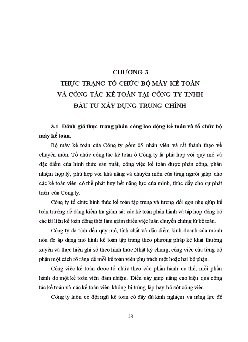 image for page Đánh giá thực trạng tổ chức bộ máy kế toán và công tác kế toán tại Công ty TNHH Đầu tư Xây dựng Trung Chính