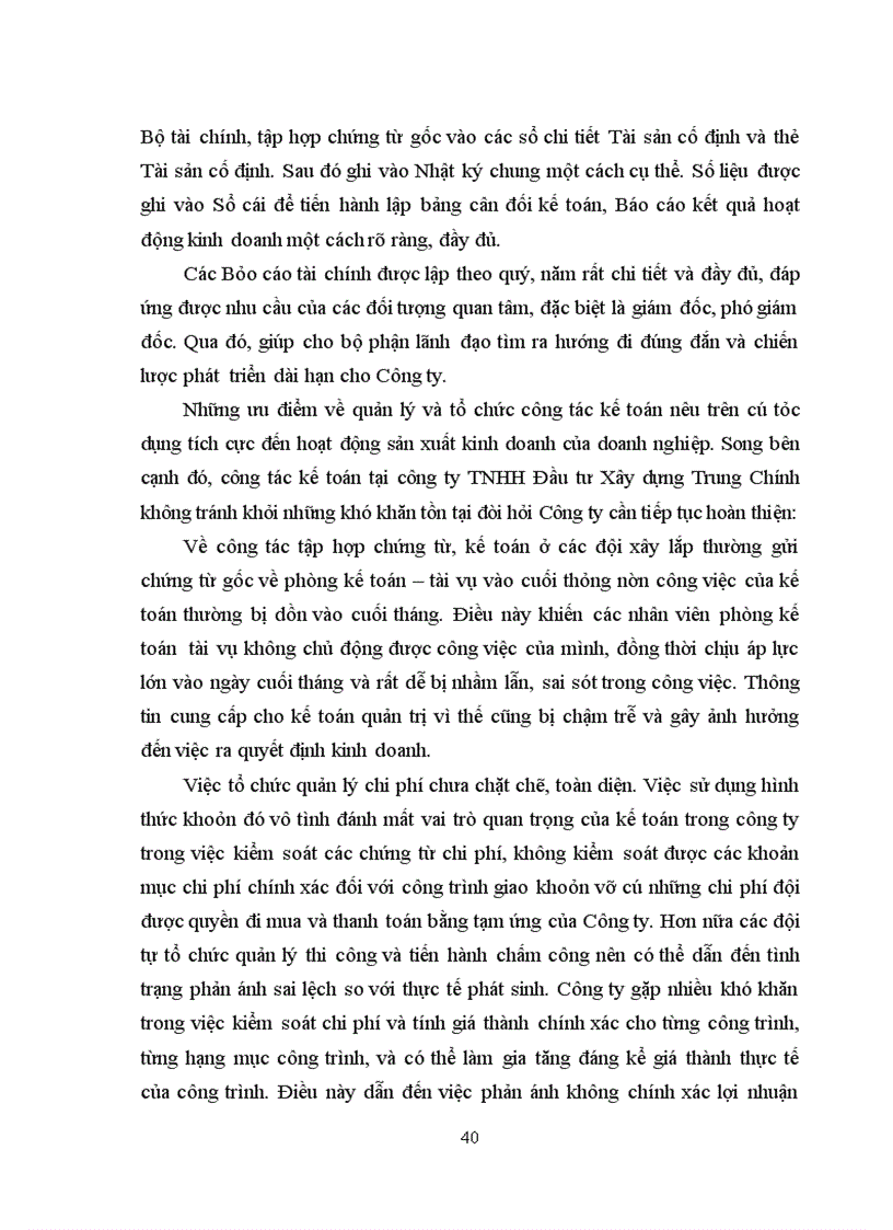 image for page Đánh giá thực trạng tổ chức bộ máy kế toán và công tác kế toán tại Công ty TNHH Đầu tư Xây dựng Trung Chính