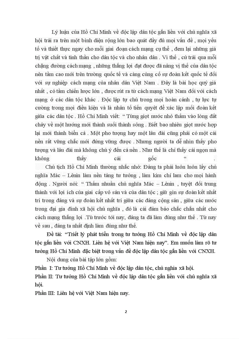 image for page Triết lý phát triển trong tư tưởng Hồ Chí Minh về độc lập dân tộc gắn liền với CNXH Liên hệ với Việt Nam hiện nay