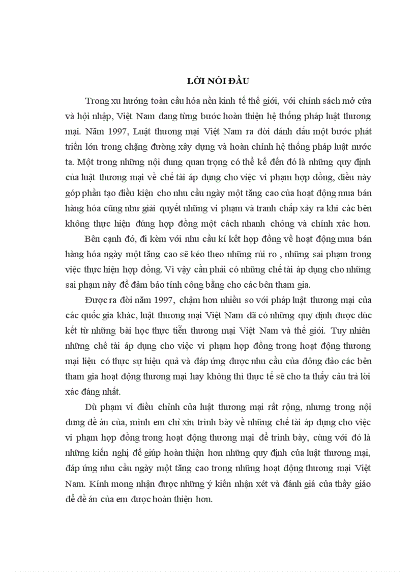 image for page Một số hạn chế của các quy định về chế tài vi phạm hợp đồng thương mại theo luật thương mại Việt Nam