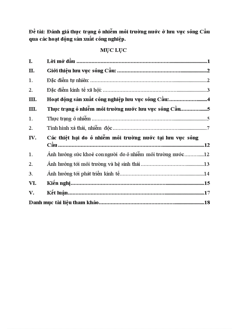 image for page Đánh giá thực trạng ô nhiễm môi trường nước ở lưu vực sông Cầu qua các hoạt động sản xuất công nghiệp