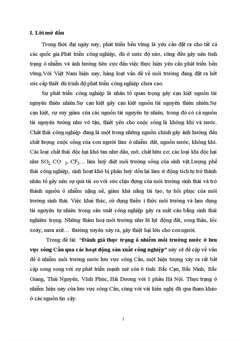 image for page Đánh giá thực trạng ô nhiễm môi trường nước ở lưu vực sông Cầu qua các hoạt động sản xuất công nghiệp