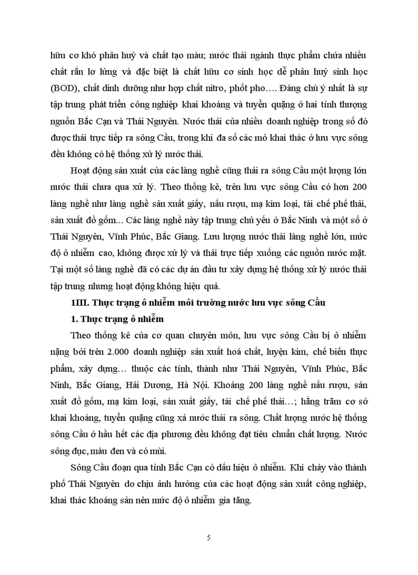 image for page Đánh giá thực trạng ô nhiễm môi trường nước ở lưu vực sông Cầu qua các hoạt động sản xuất công nghiệp