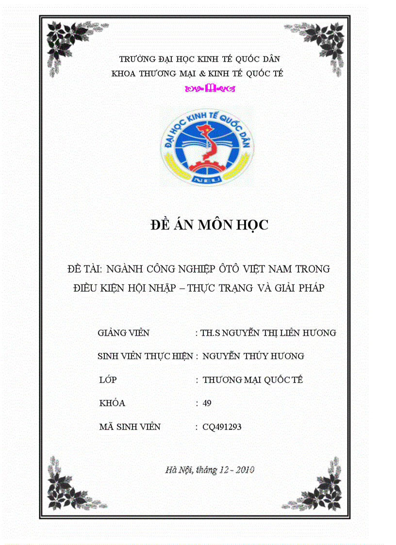 image for page Ngành công nghiệp ôtô Việt Nam trong điều kiện hội nhập Thực trạng và giải pháp