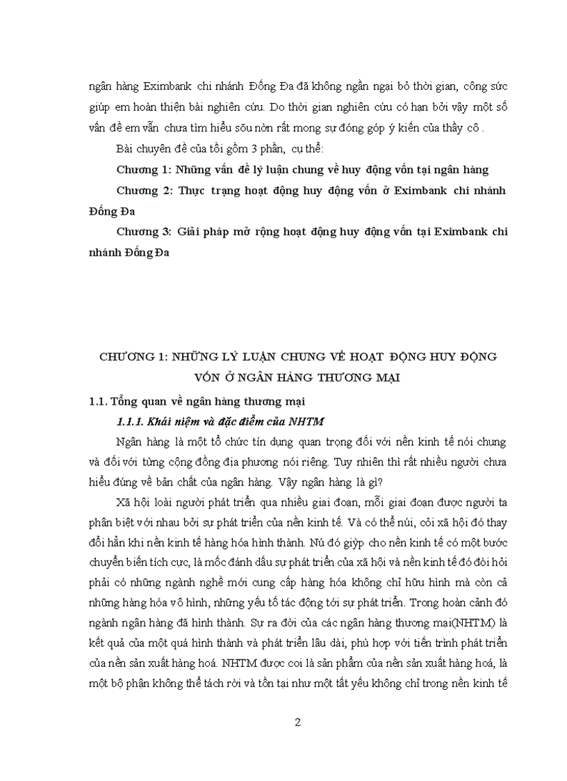 Giải pháp mở rộng hoạt động huy động vốn tại ngân hàng Xuất Nhập khẩu Eximbank chi nhánh Đống Đa 1