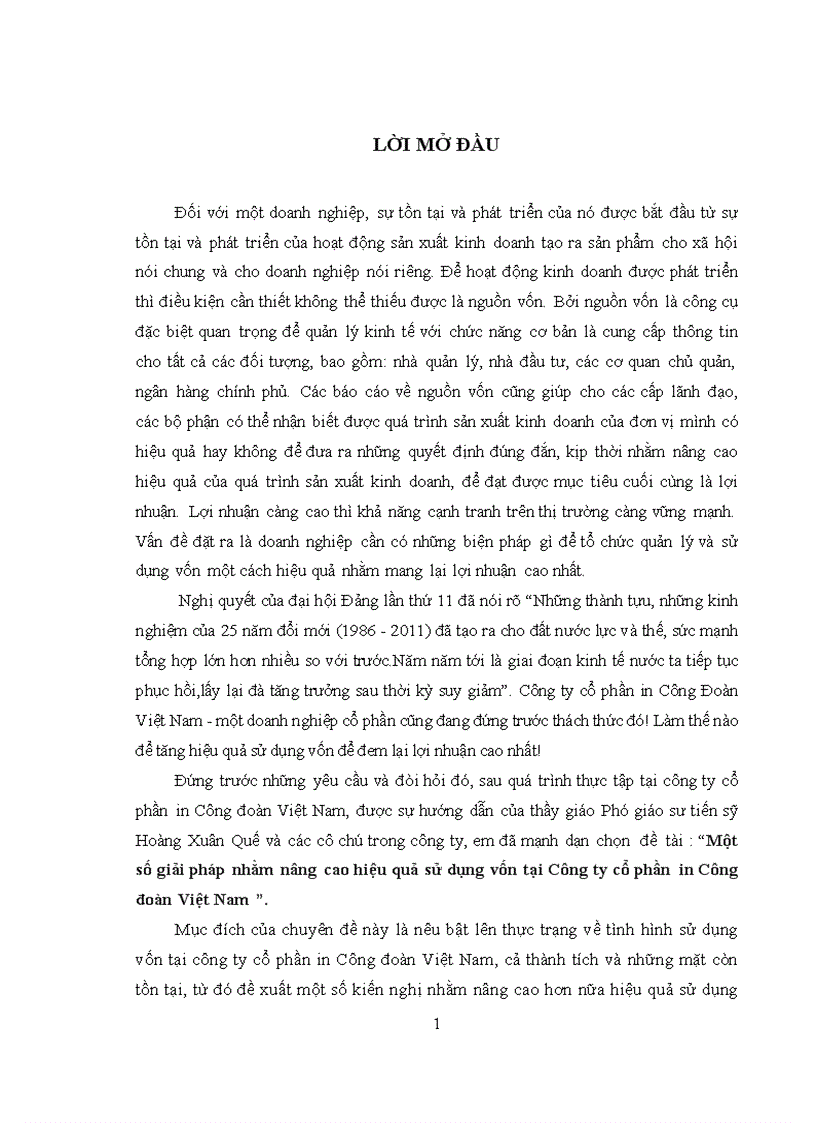 image for page Một số giải pháp nhằm nâng cao hiệu quả sử dụng vốn tại Công ty cổ phần in Công đoàn Việt Nam 1