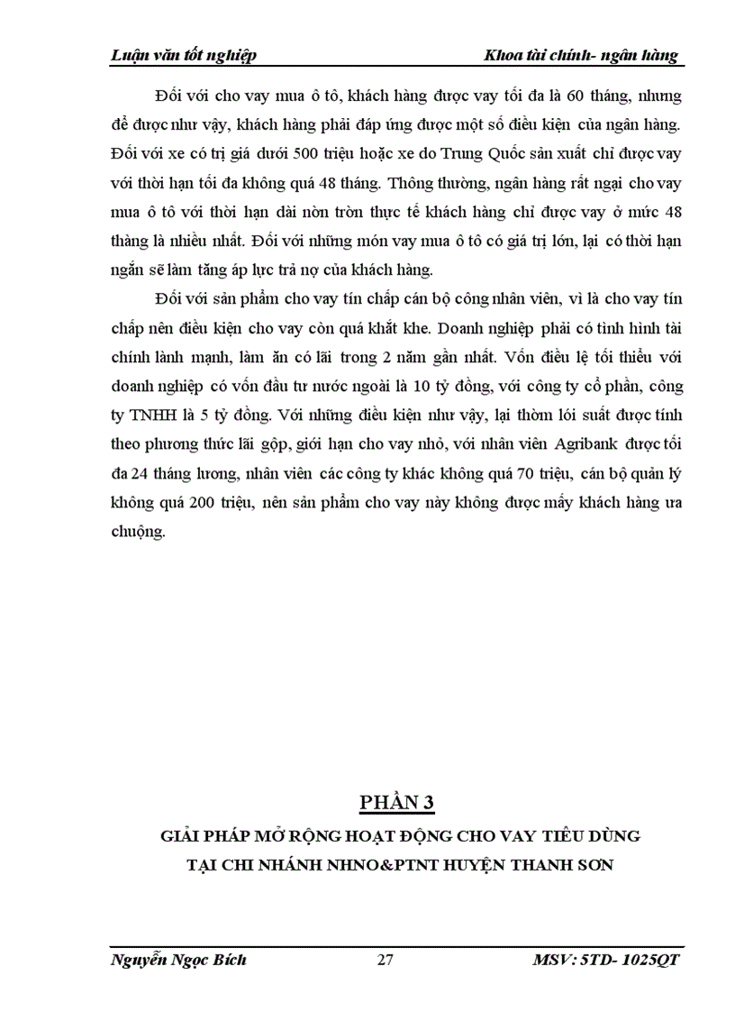 image for page Mở rộng cho vay tiêu dùng tại Ngân hàng Nông nghiệp và Phát triển nông thôn huyện Thanh Sơn tỉnh Phú Thọ