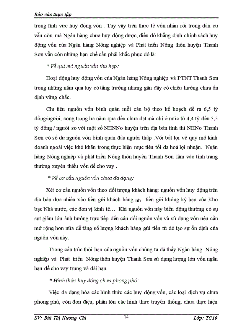 image for page Những nhận xét đánh giá hoạt động huy động vốn của Ngân hàng Nông nghiệp và PTNT huyện Thanh sơn