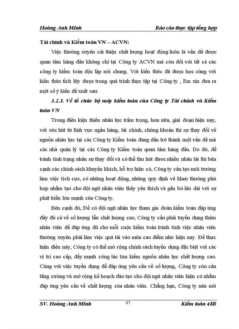 image for page Nhận xét và các giải pháp đề xuất tổ chức và hoạt động của Công ty TNHH Tài chính và Kiểm toán Việt Nam 1