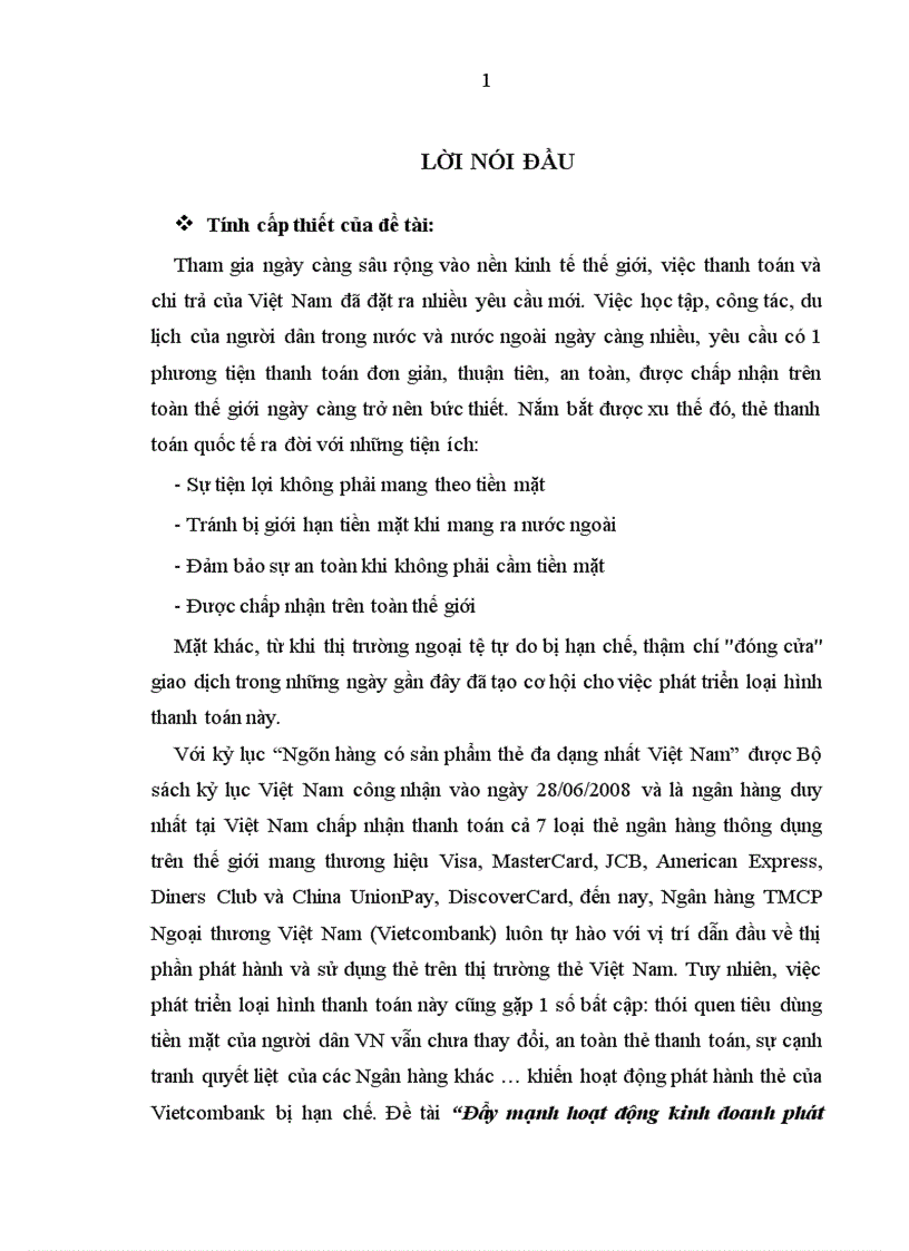 image for page Đẩy mạnh hoạt động kinh doanh phát hành thẻ thanh toán quốc tế ở Ngân hàng TMCP Ngoại Thương Việt Nam