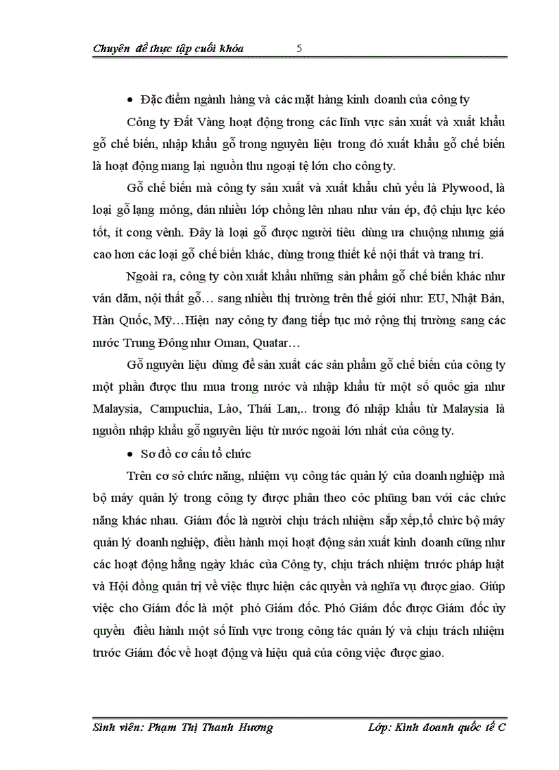 image for page Nâng cao hiệu quả kinh doanh xuất khẩu sản phẩm gỗ chế biến ở công ty trách nhiệm hữu hạn Đất Vàng