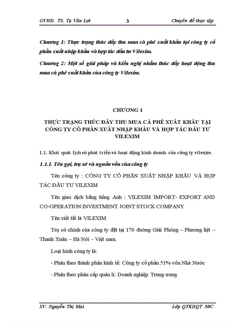 image for page Thúc đẩy hoạt động thu mua xuất khẩu cà phê tại công ty cổ phần xuất nhập khẩu và hợp tác đầu tư Vilexim