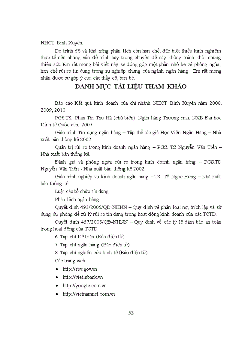 image for page Giải pháp phòng ngừa và hạn chế rủi ro tín dụng ở Ngân hàng thương mại cổ phần công thương Việt Nam Chi nhánh Bình Xuyên 1