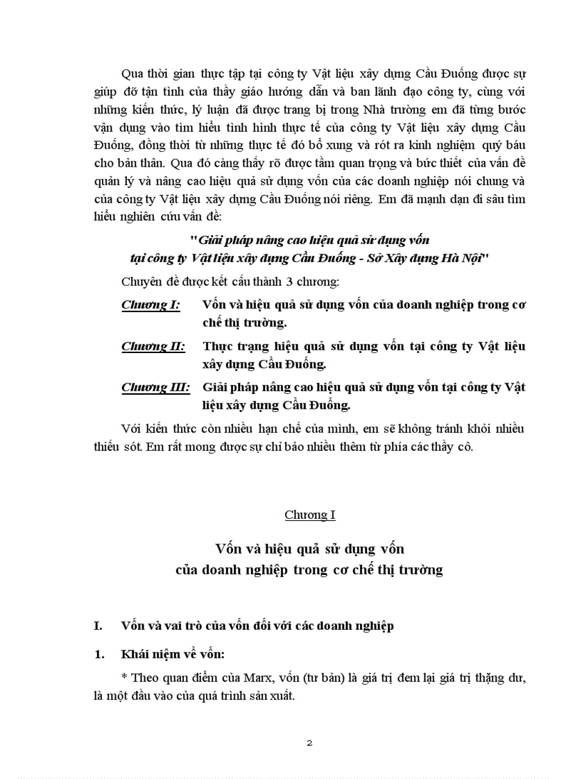 image for page Giải pháp nâng cao hiệu quả sử dụng vốn tại công ty Vật liệu xây dựng Cầu Đuống Sở Xây dựng Hà Nội 1
