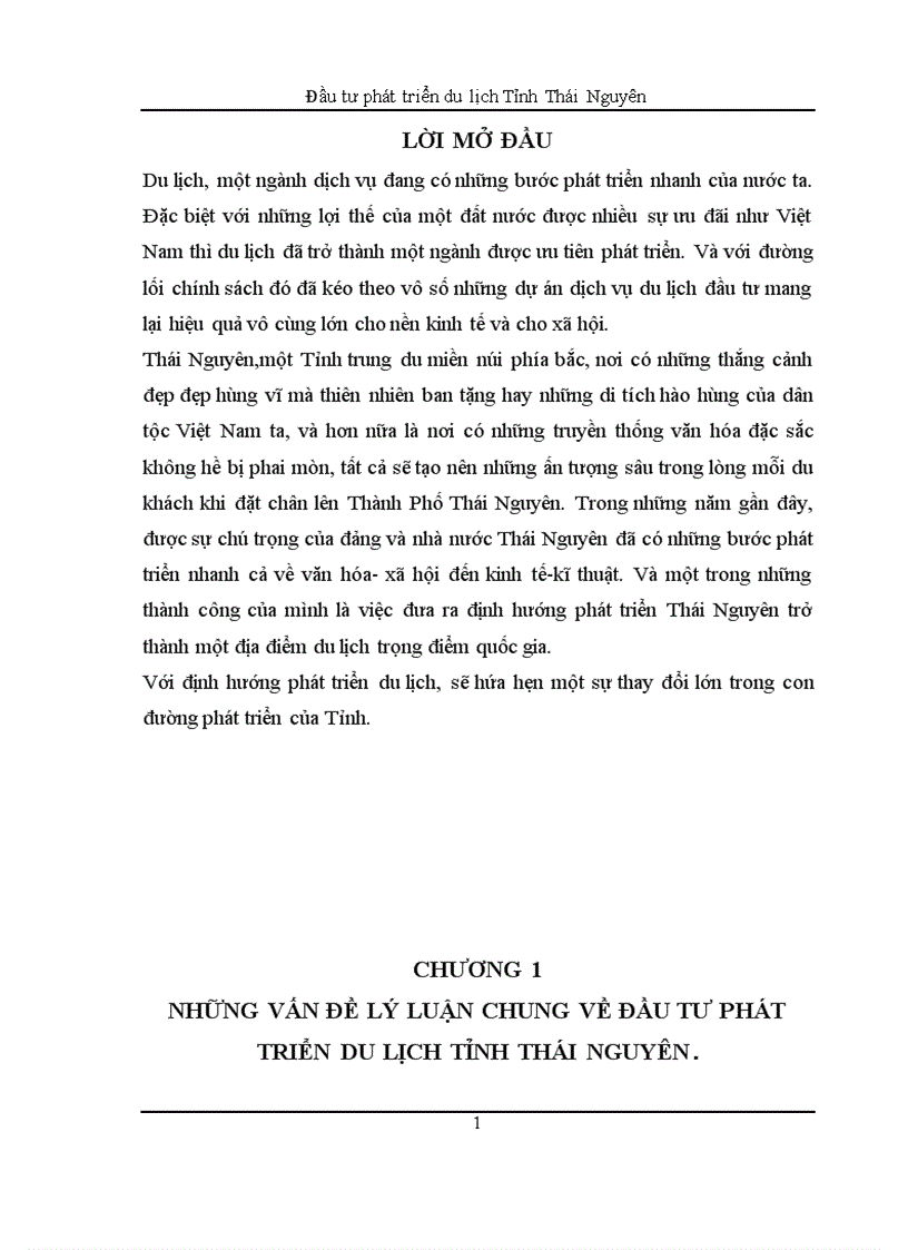 image for page Đầu tư phát triển du lịch Tỉnh Thái Nguyên 1