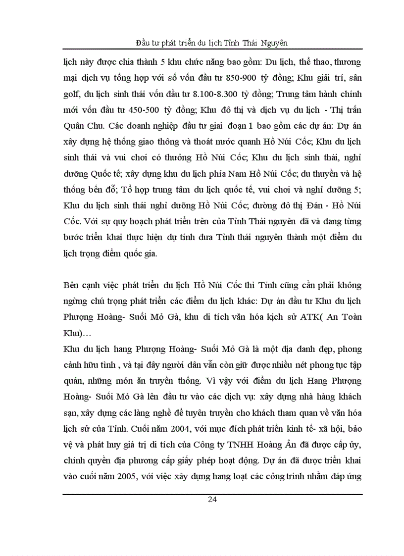 image for page Đầu tư phát triển du lịch Tỉnh Thái Nguyên 1