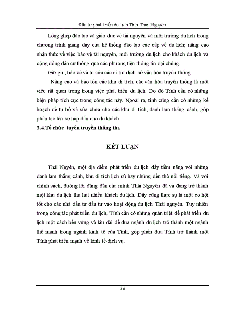 image for page Đầu tư phát triển du lịch Tỉnh Thái Nguyên 1